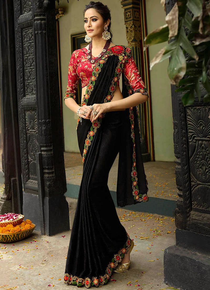 Handwoven Dungriya Saree with Running Blouse (Black) – Ramanika
