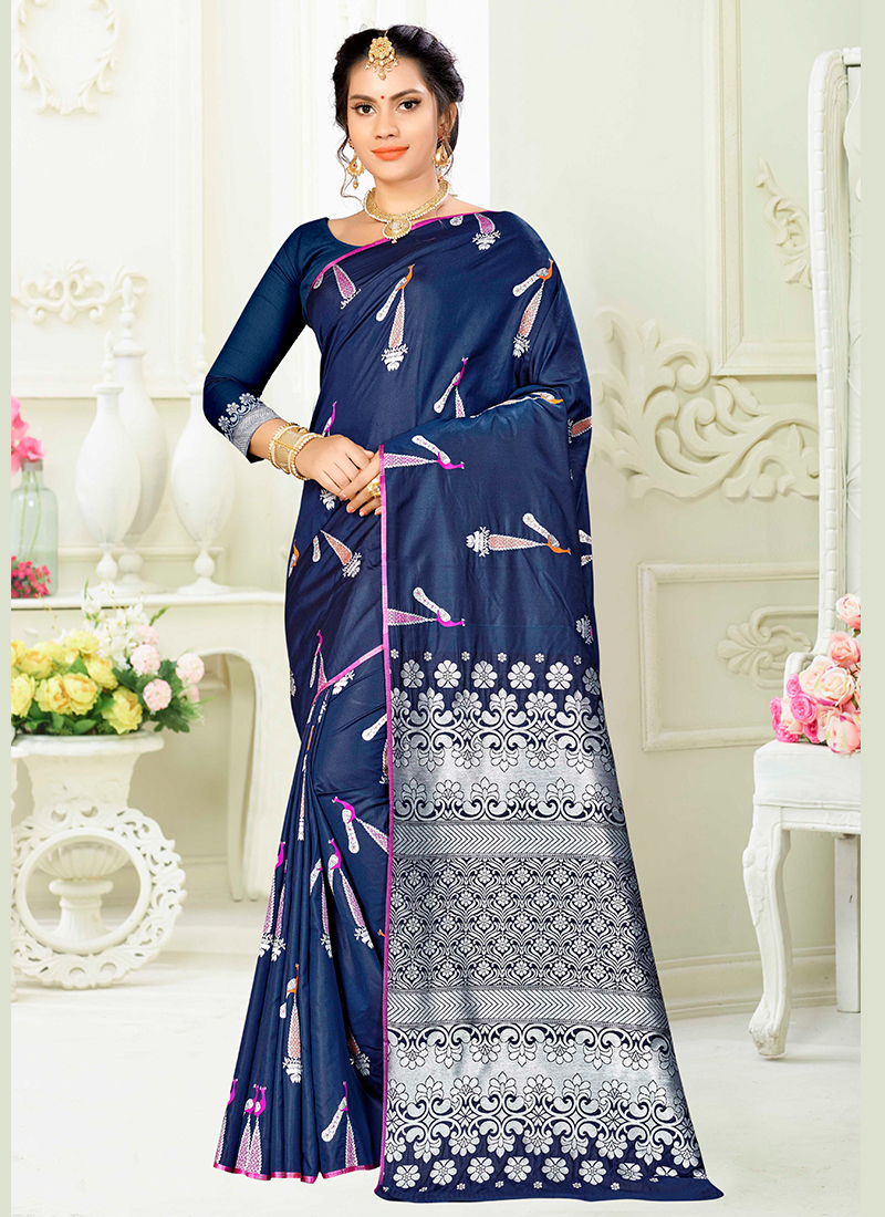 Shop Blue Color Traditional Saree Online : 127519