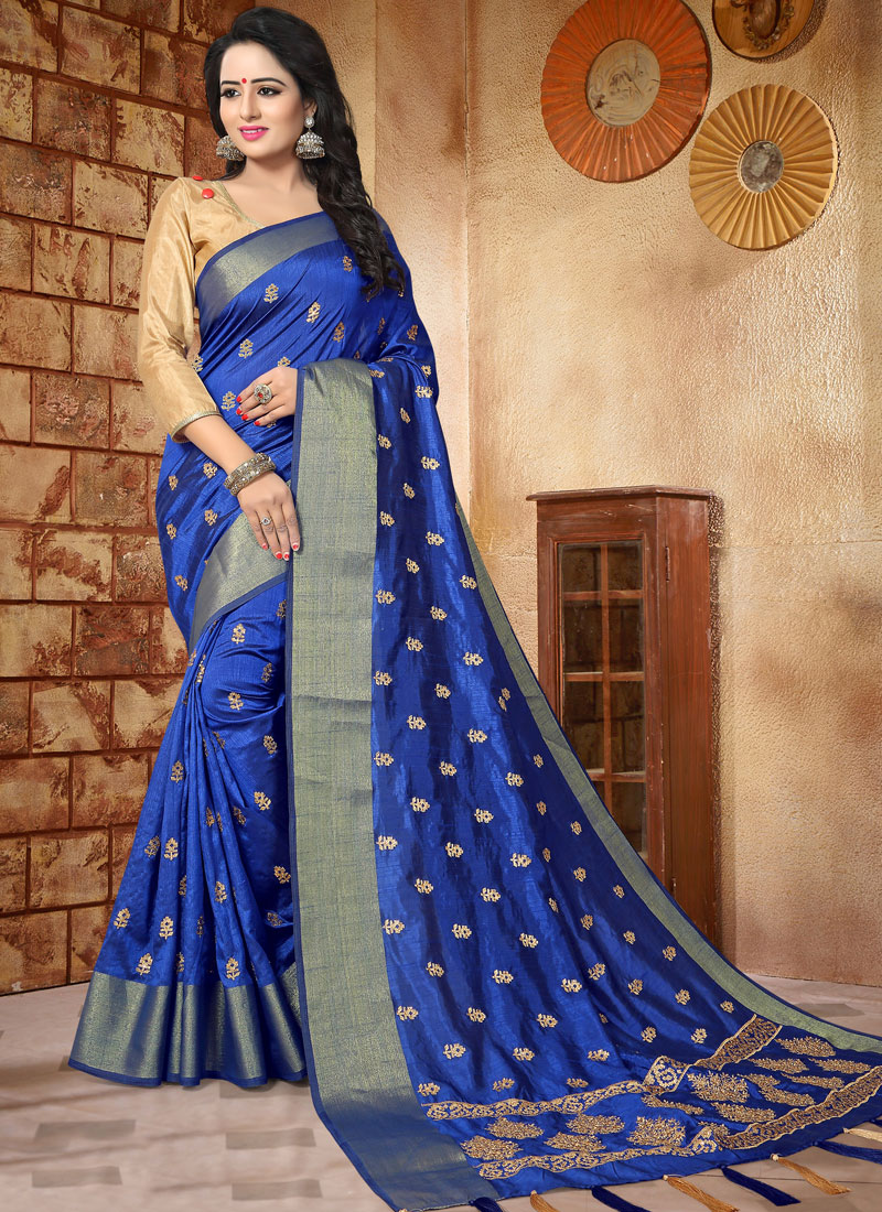 Buy Blue Traditional Designer Saree Online
