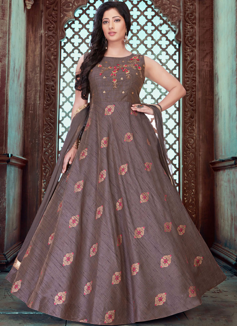 designer embroidered gowns