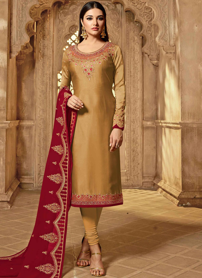 Shop Online Churidar Salwar Kameez Embroidered Georgette