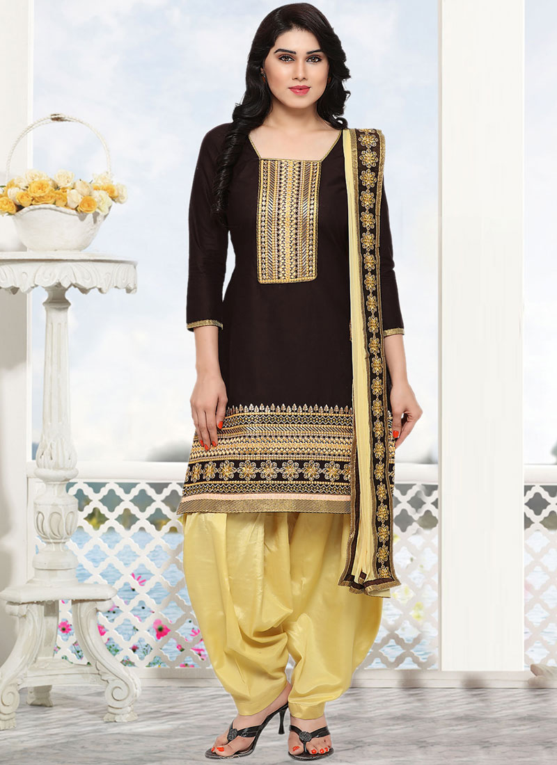 Black cotton 2025 punjabi suit