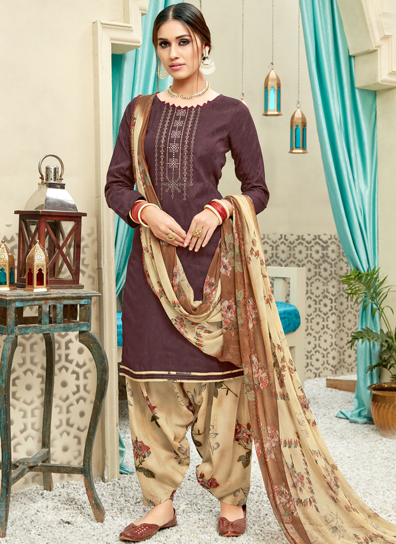 brown colour punjabi suit