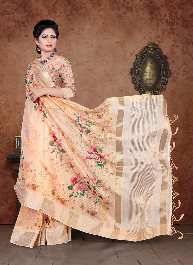 cotton printed sari