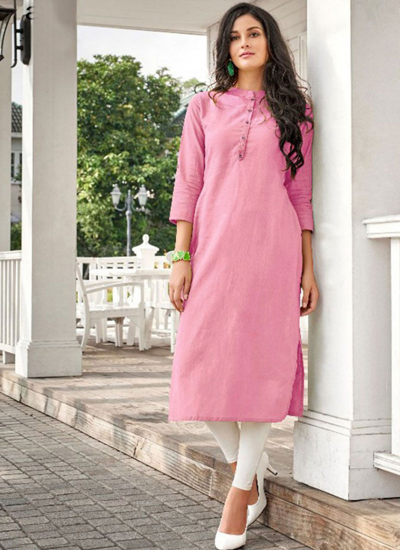 Buy Reeta Fashion Traditional Baby Pink Cotton Plain Kurtis Online at Best  Prices in India  JioMart