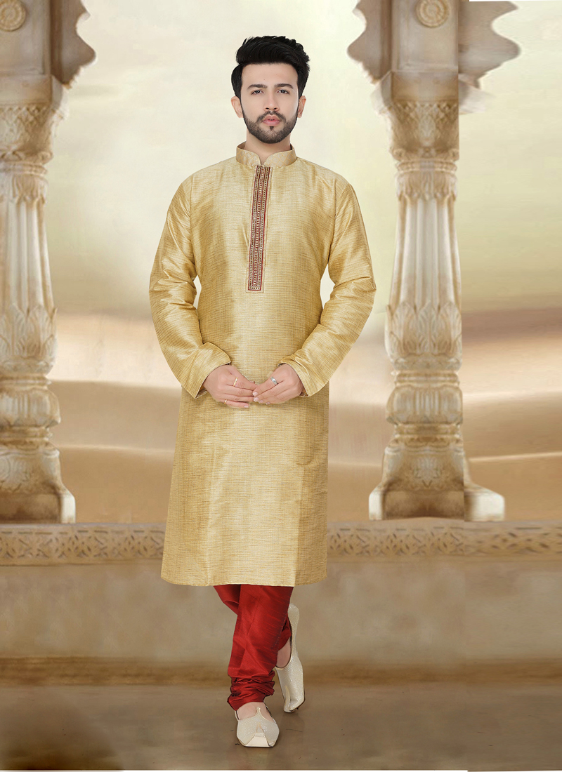 Buy Cream Color Kurta Pyjama Online Mens