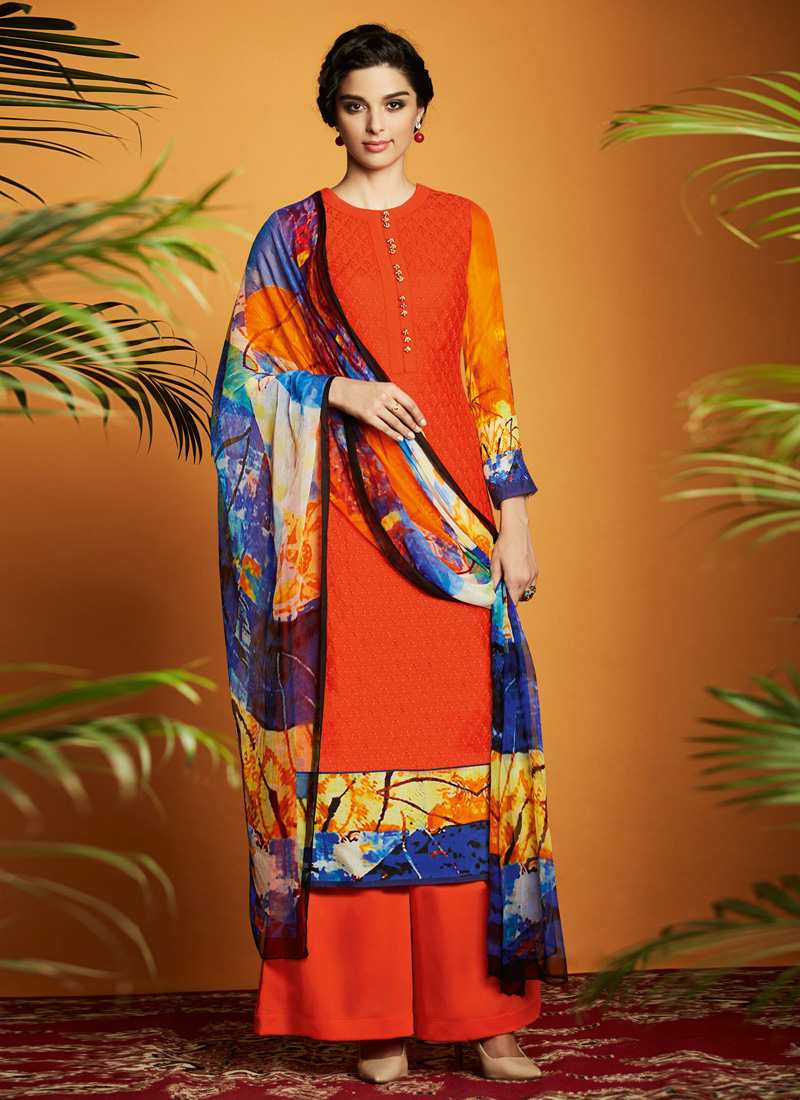 printed satin suit design