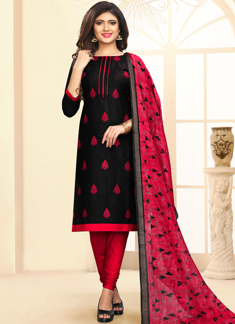 black red churidar