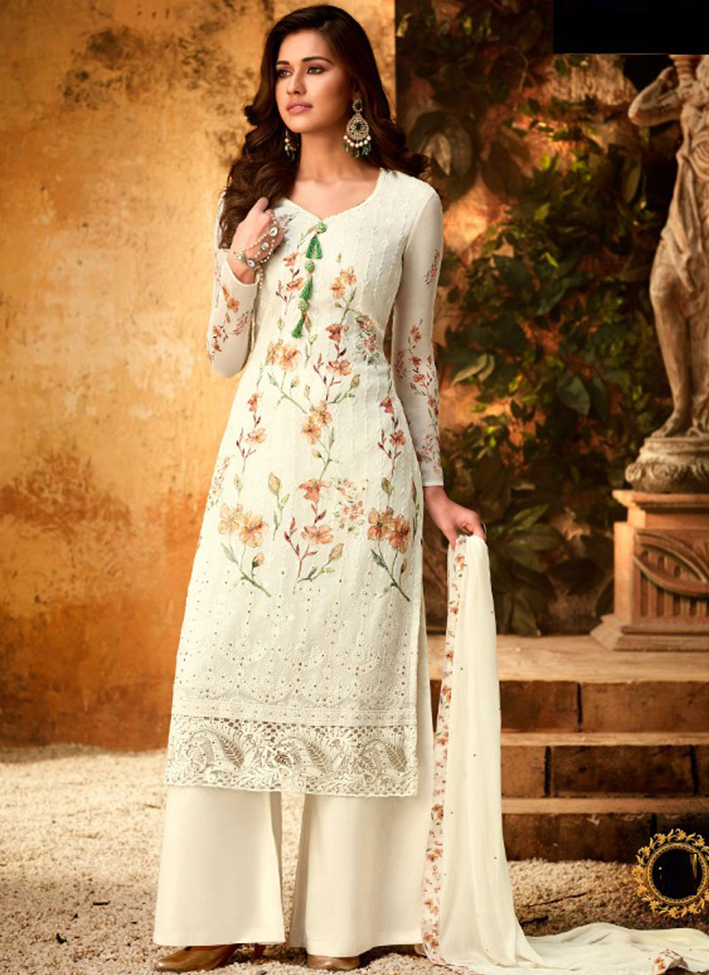 white palazzo salwar kameez