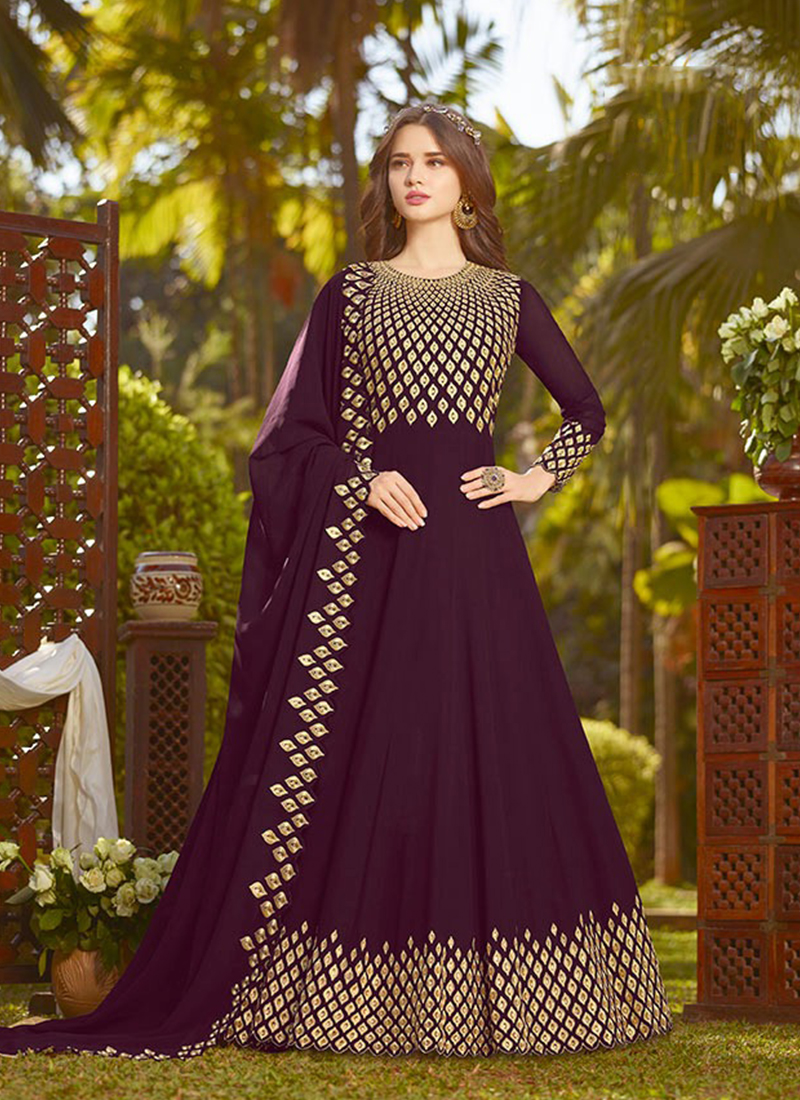 wine red salwar suit