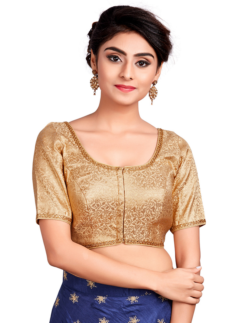 Buy Gold Art Silk Designer Blouse : 112551