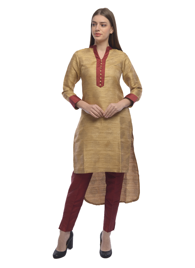Buy iTokri Casuals  Tussar Silk Long Kurti Online l iTokricom  iTokri  आईटकर