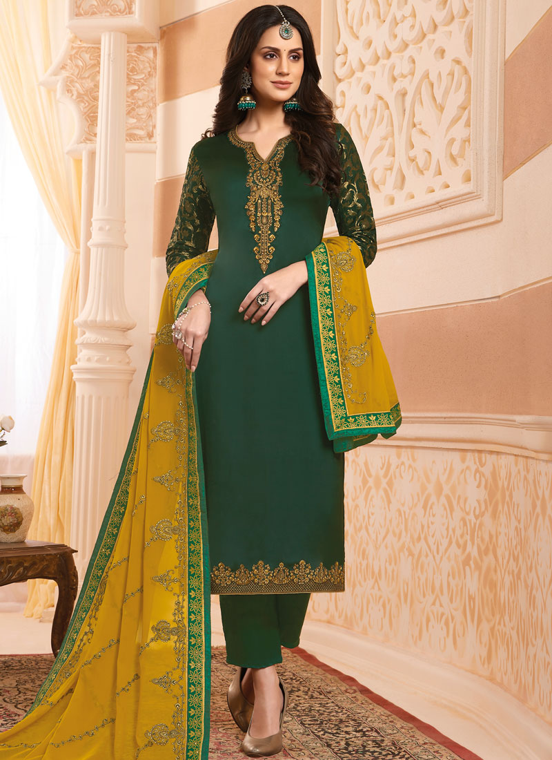 Buy Churidar Designer Suit For Mehndi Online