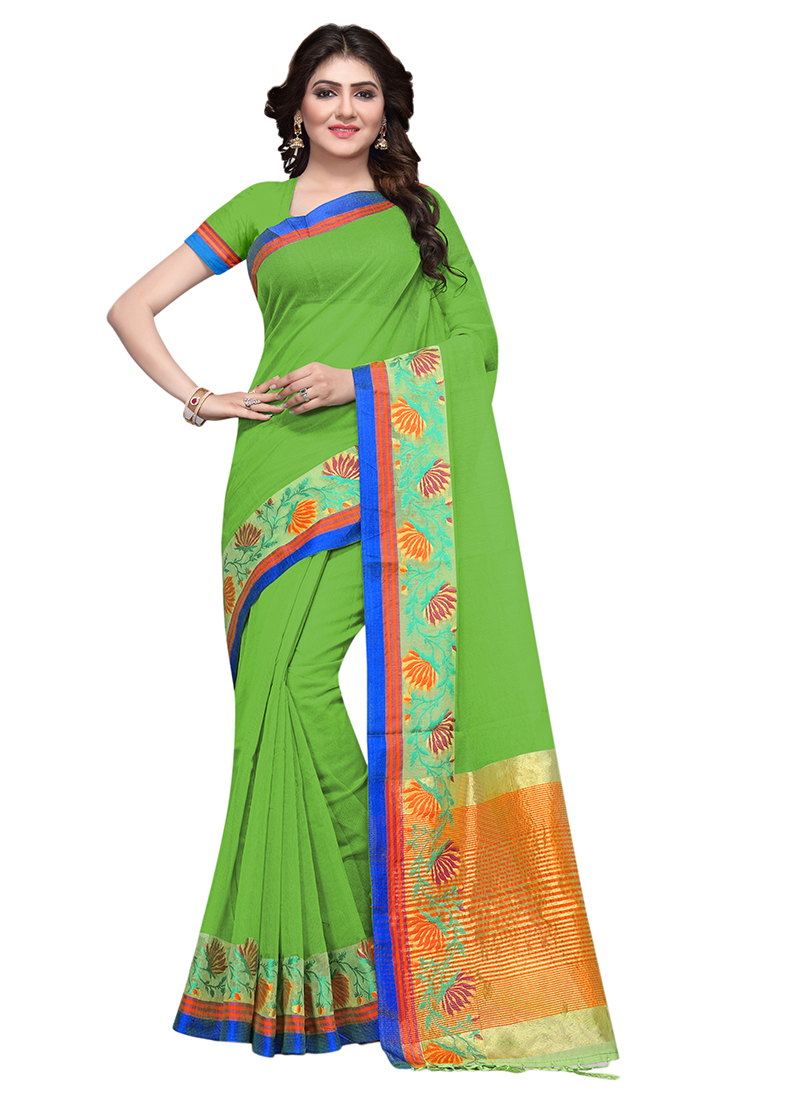 green saree outfit