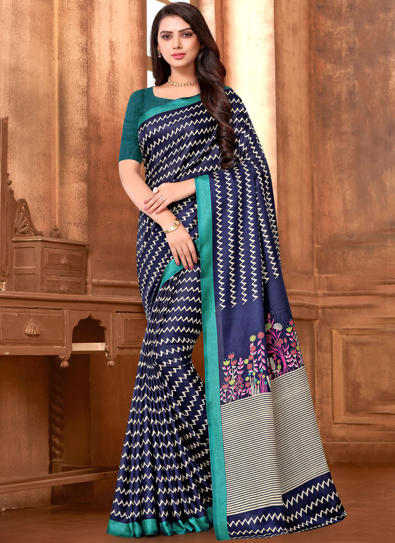 Buy Multi Colour Abstract Print Printed Saree 112705 Party Wear Sarees 9315