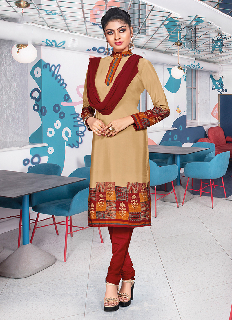 Buy Online Multi Colour Casual Churidar Suit 116804