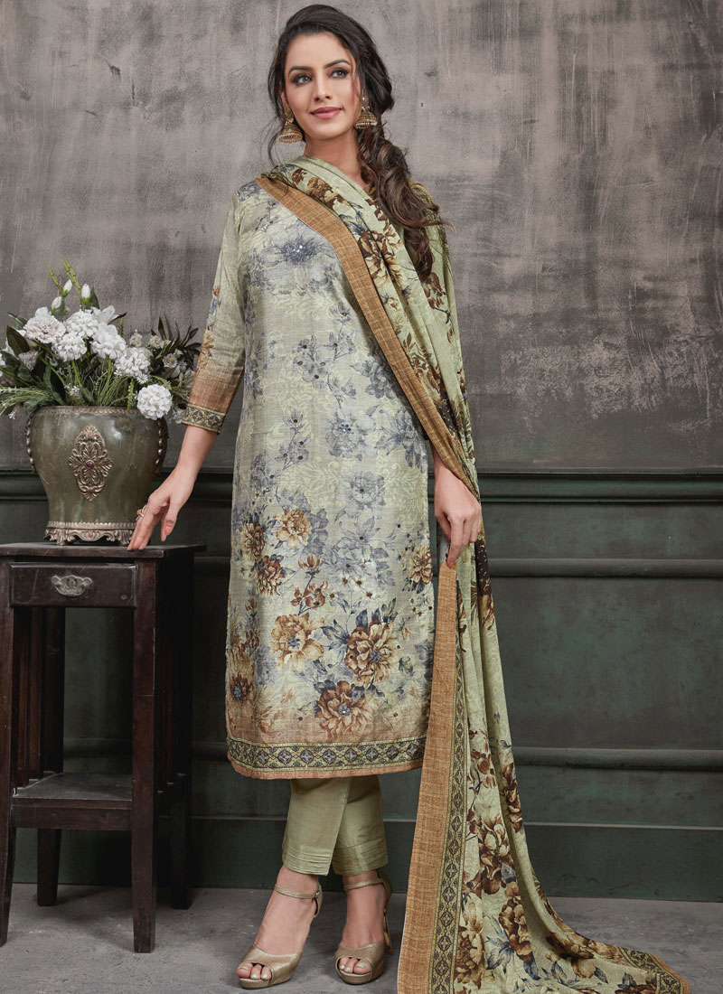 Buy Multi Colour Digital Print Festival Designer Straight Suit Online ...