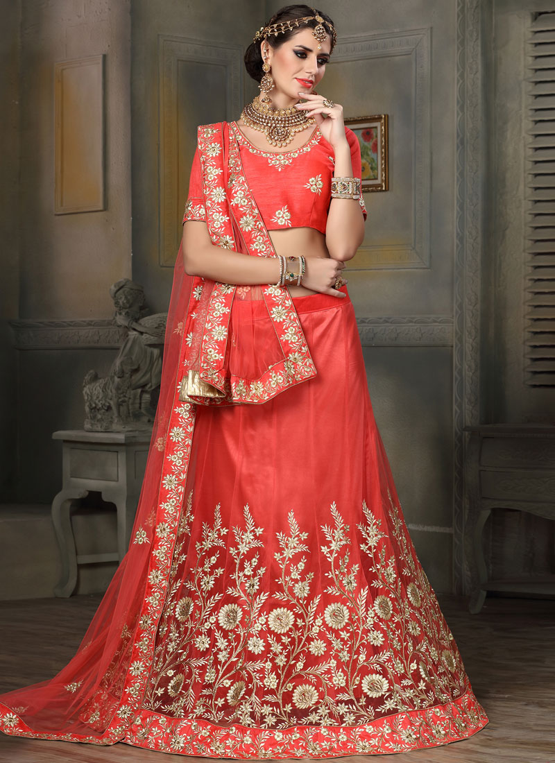 Multi Color Resham Work Lehenga Choli For Wedding