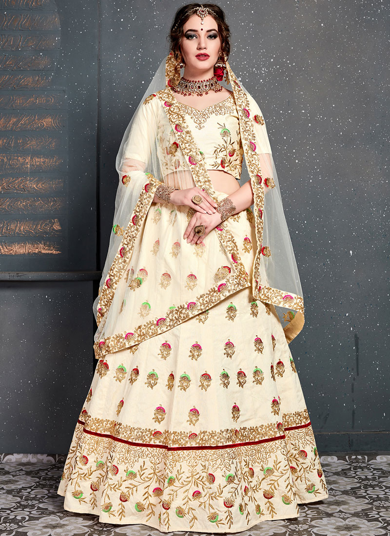 designer lehenga white
