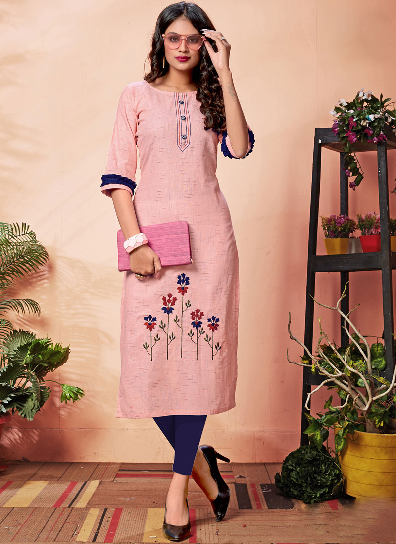 pink kurti dress