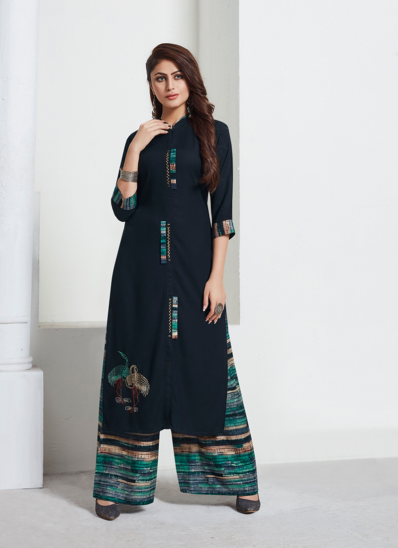 Navy blue party wear kurti Clearance