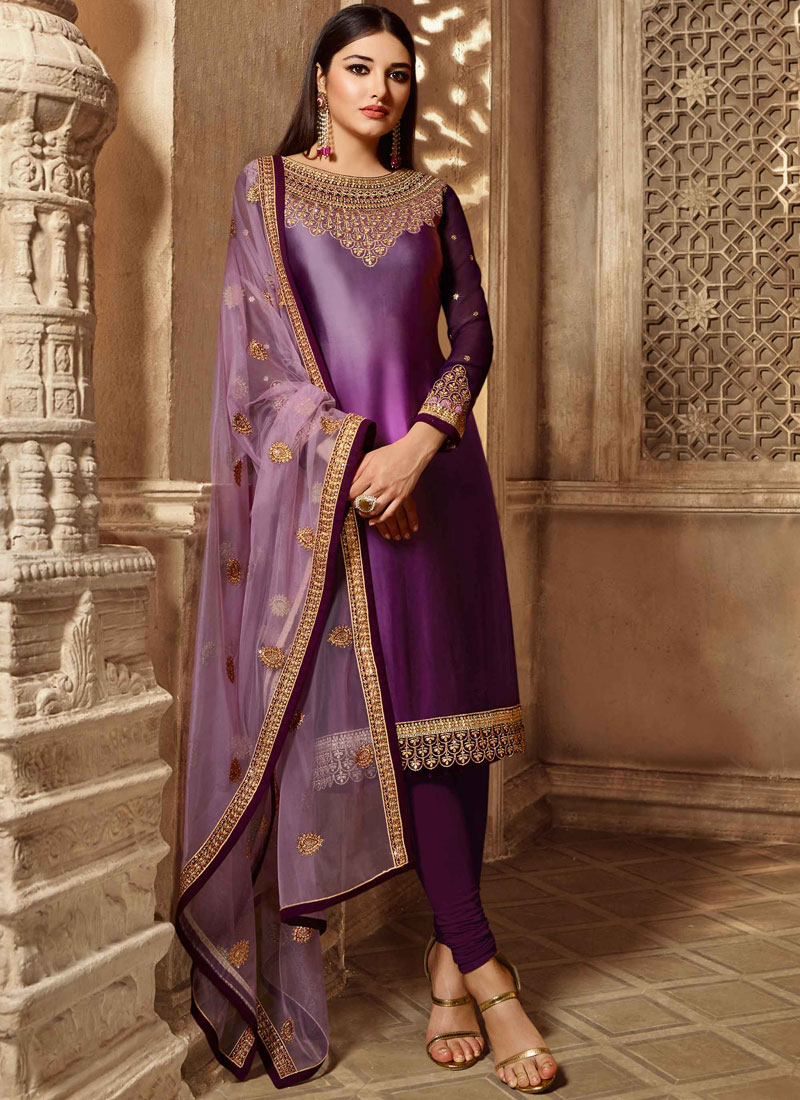 Satin 2025 churidar suits