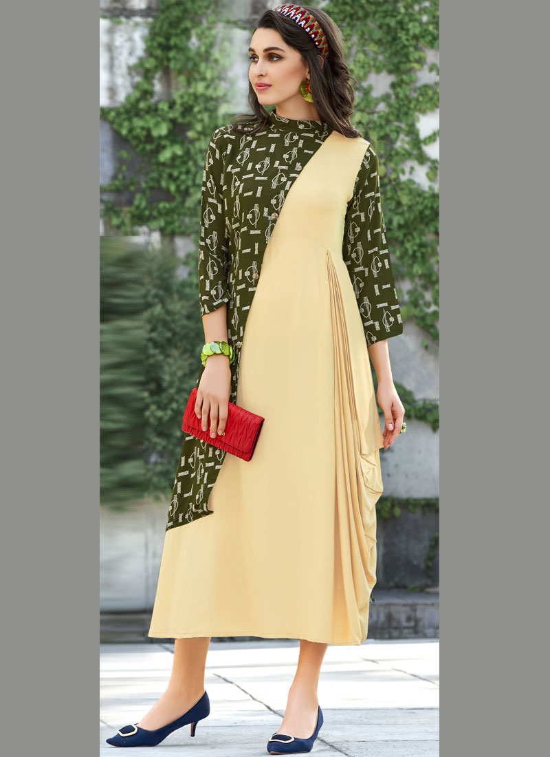 cream kurti design