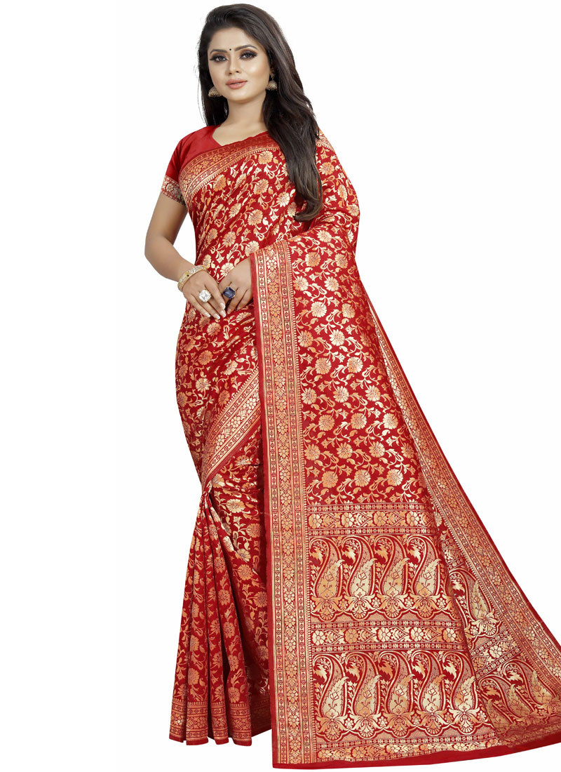 Red Color Traditional Saree buy online