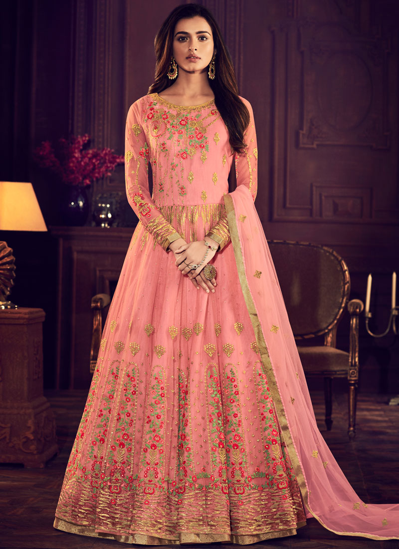 rose pink anarkali