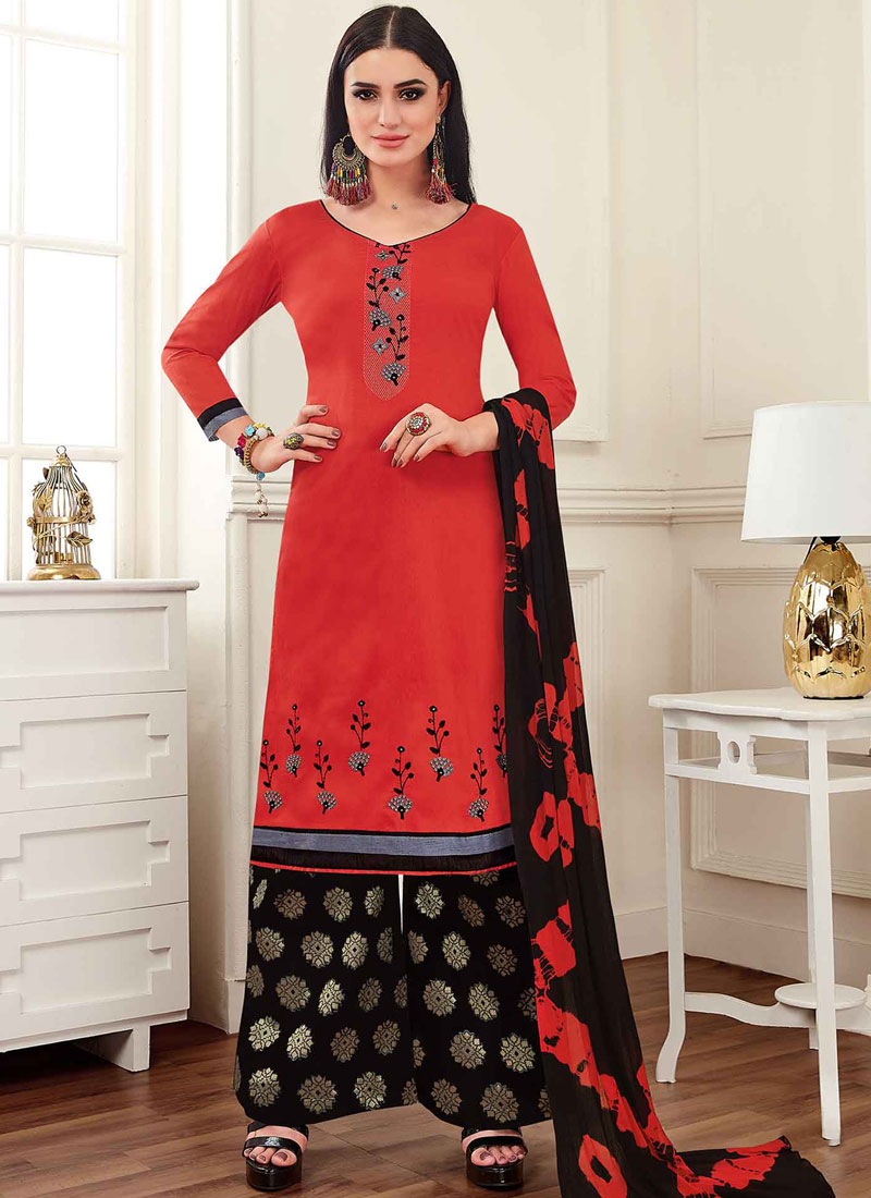 Buy Rose Pink Cotton Palazzo Suit : 104573