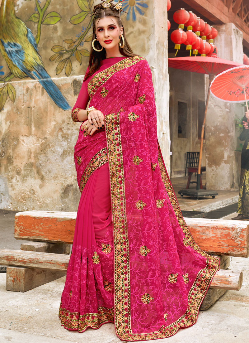 Rose Pink Classic Saree buy online Wedding Sarees