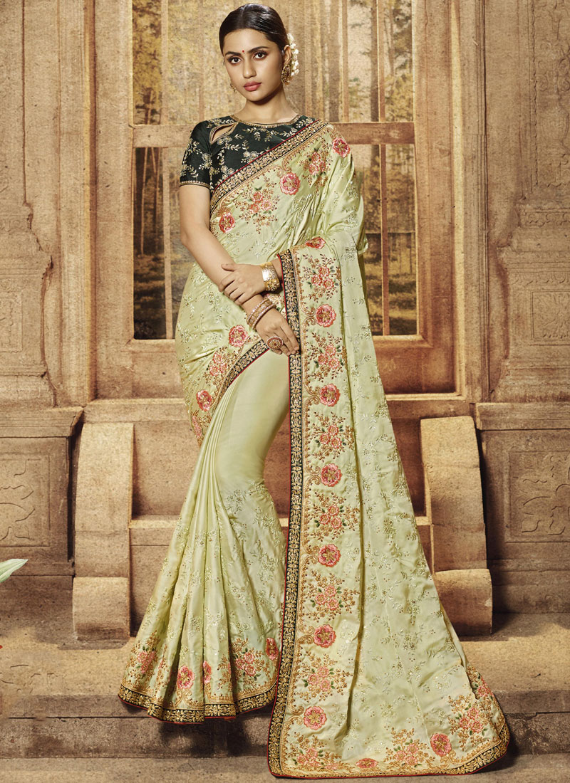 Buy Sea Green Art Silk Silk Saree Online