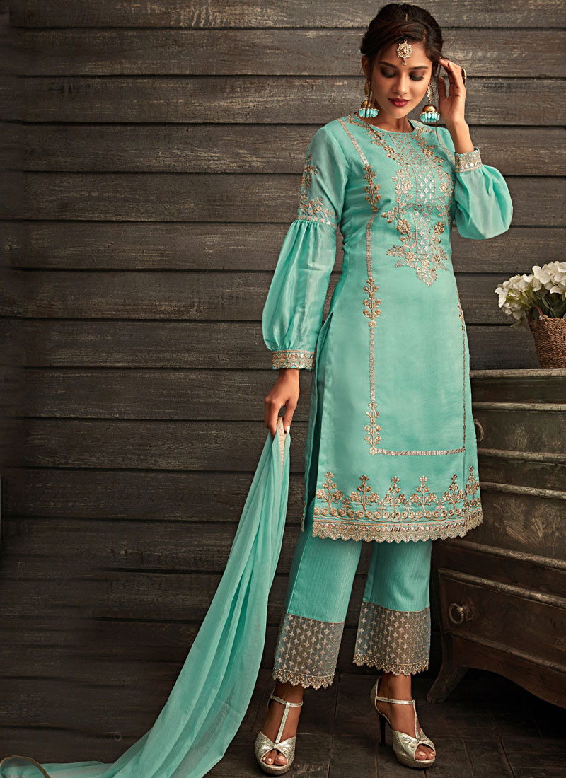 Green color designer salwar suit for royal look buy now – Joshindia