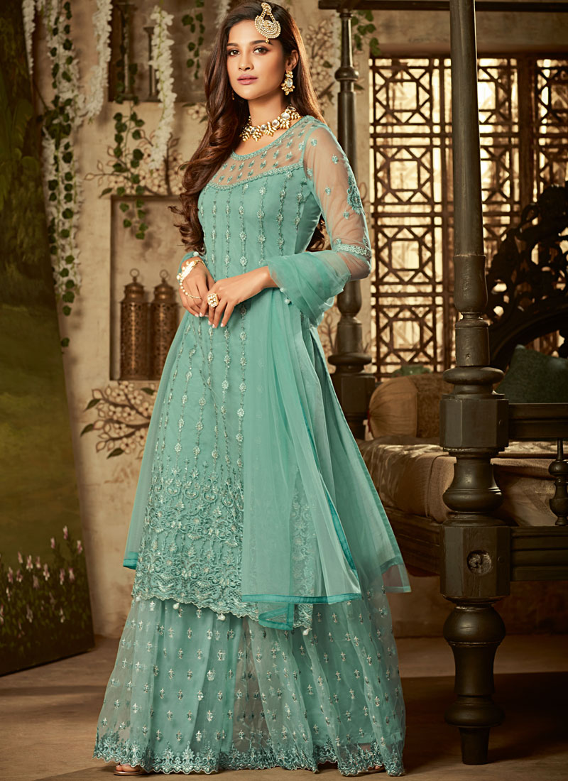 turquoise pakistani dresses