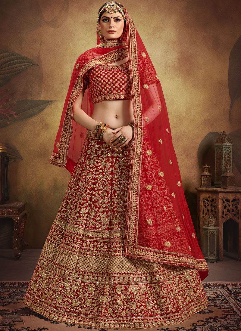Bridal lehenga velvet designer Clearance