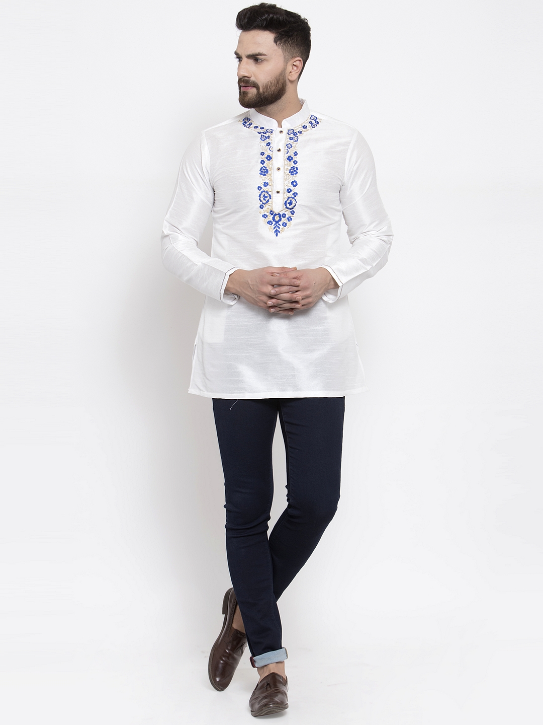 white kurta matching shoes