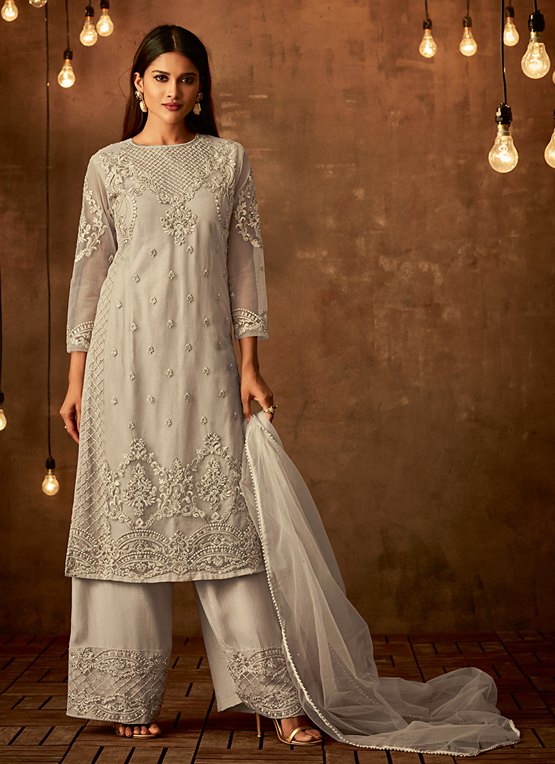 White palazzo hot sale suit designs