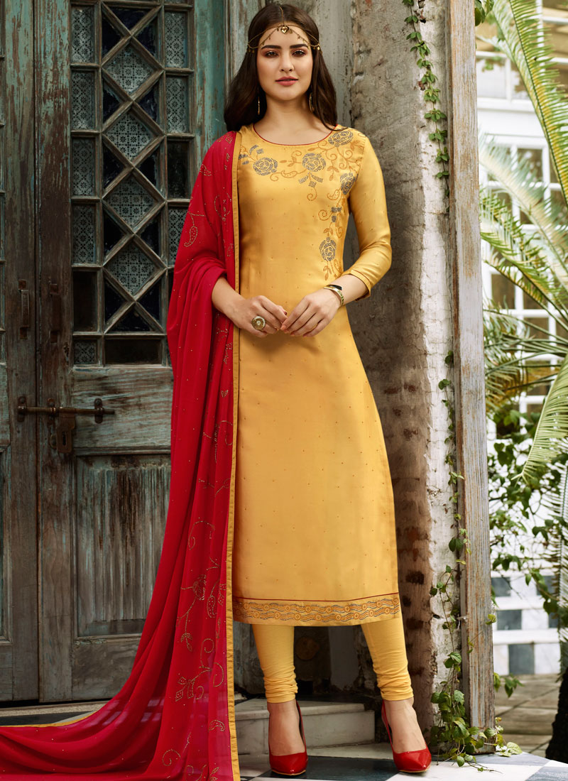 Buy Mustard Yellow Kurta Suit Sets for Women by Jaipur Kurti Online |  Ajio.com