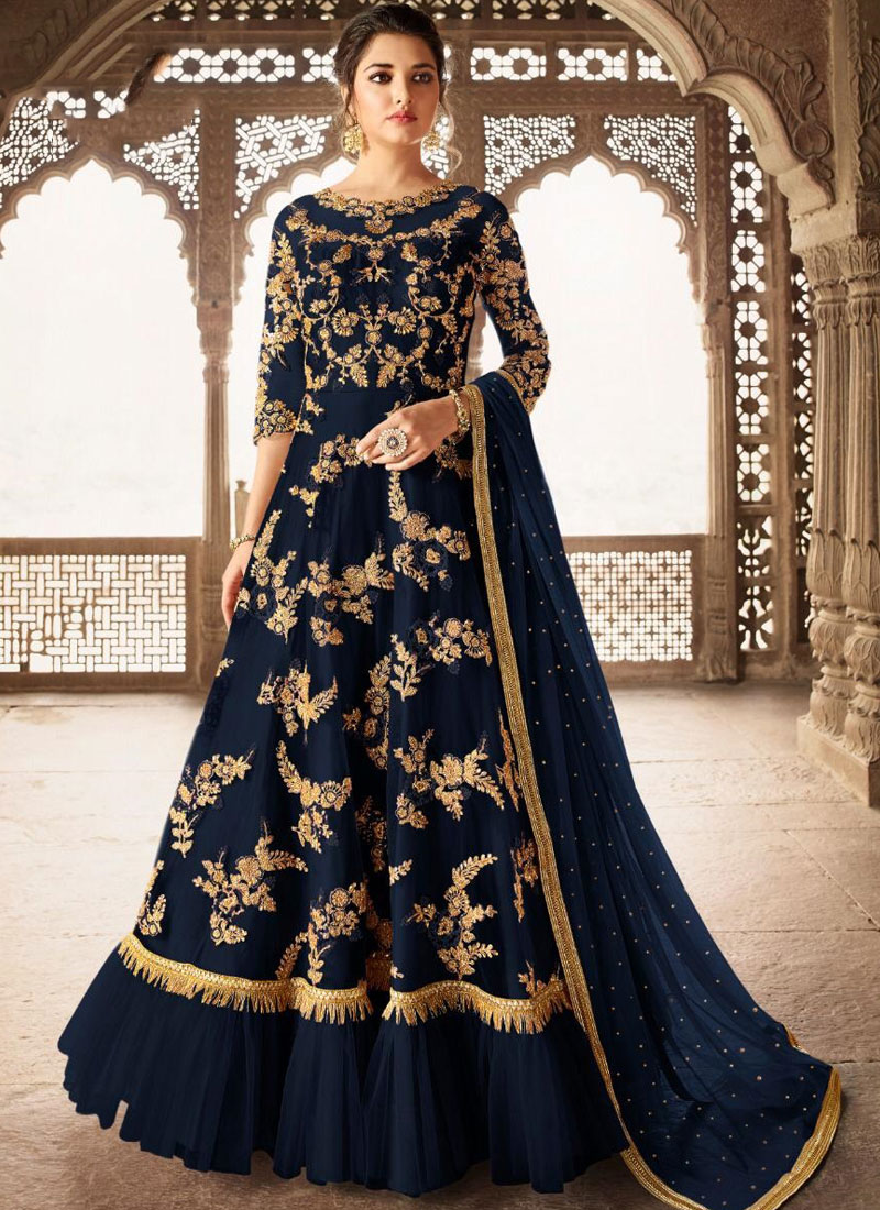 Zari Wedding Anarkali Suit : 115132 ...