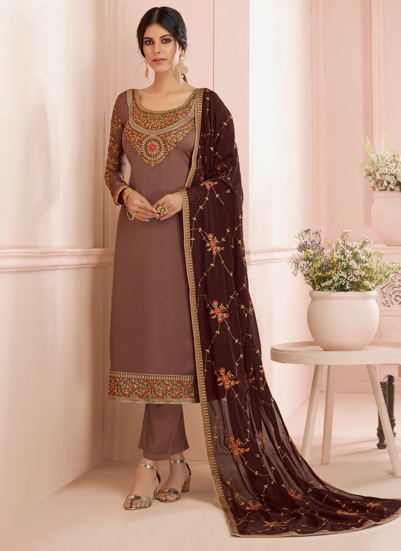 coffee colour punjabi suit