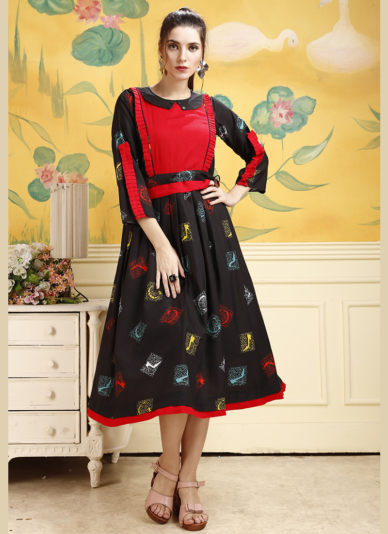 Buy Black Color Party Wear Kurti 138910 Kurtis