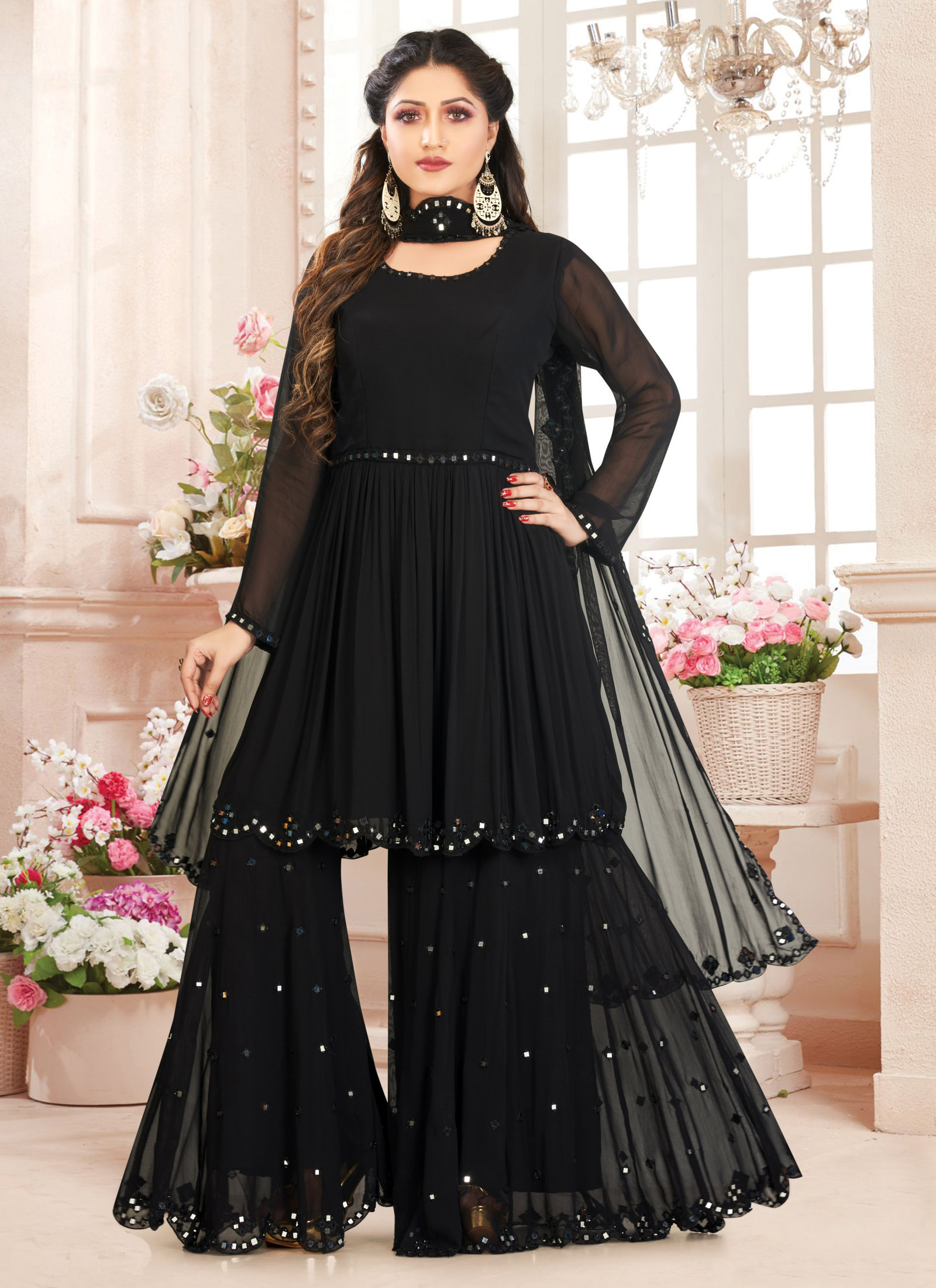 Black Engagement Salwar Suit buy online - Salwar Kameez