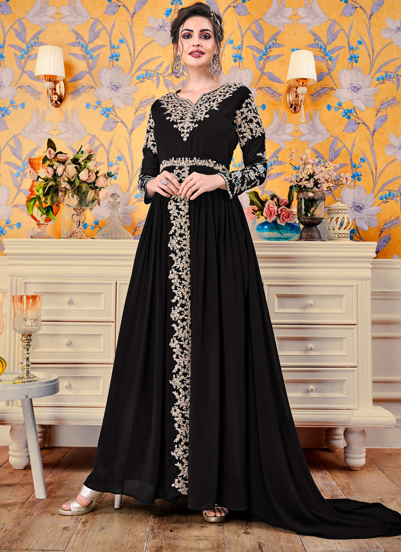 Buy Black Floor Length Gown : 150778