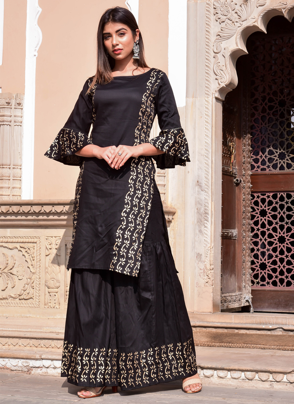 black jamawar suit