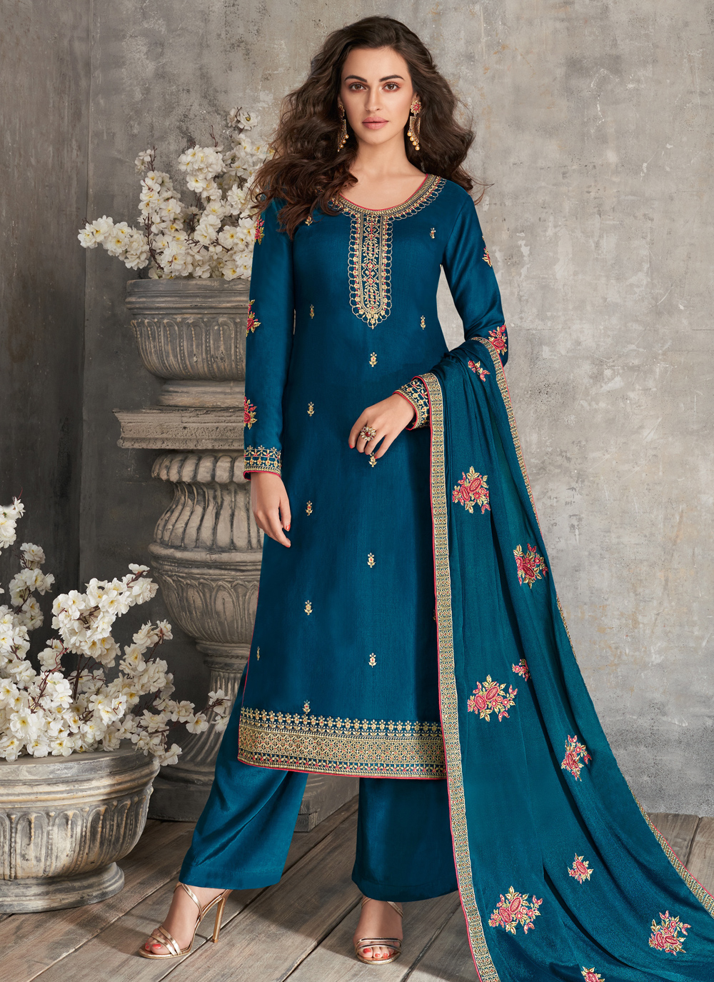 Buy Online Blue Salwar Suit 156279 Salwar Kameez   Blue Salwar Suit 156279 