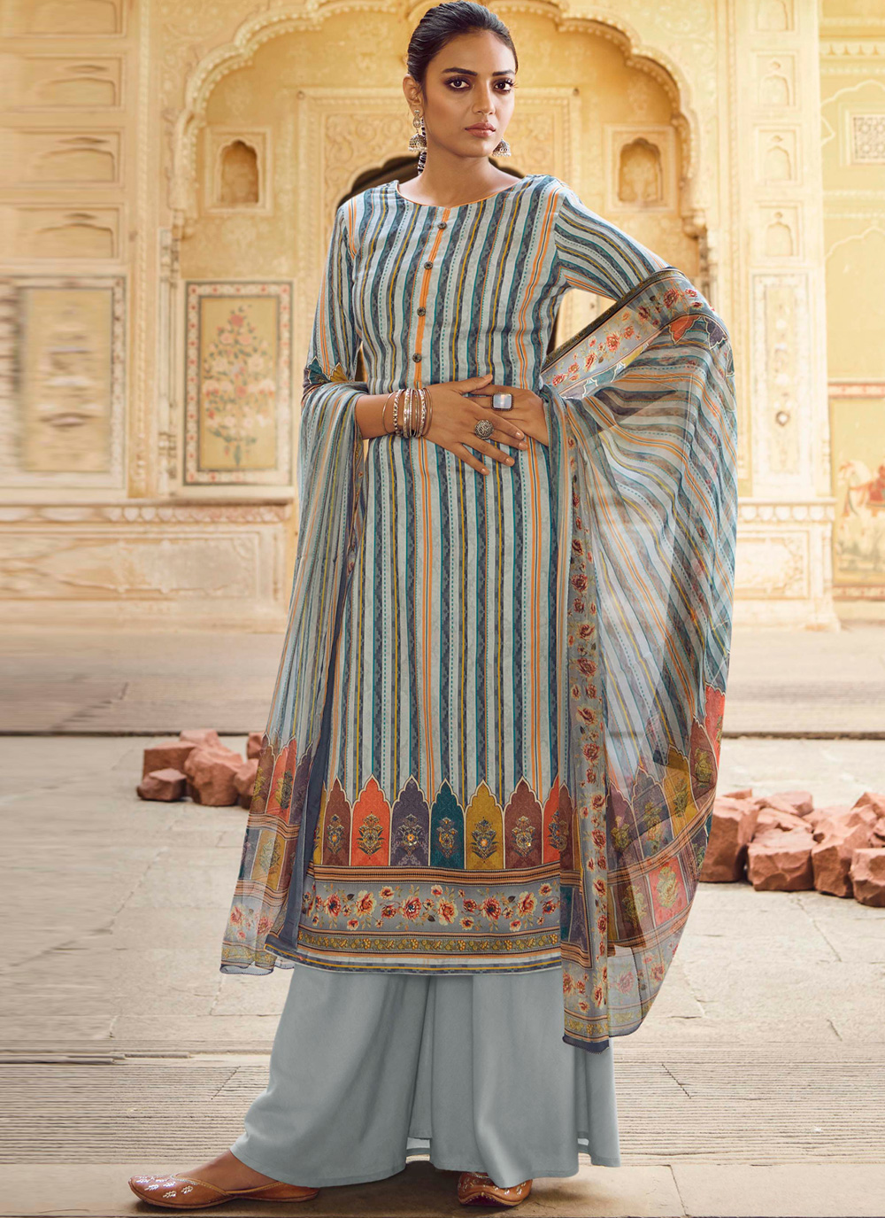 striped salwar kameez