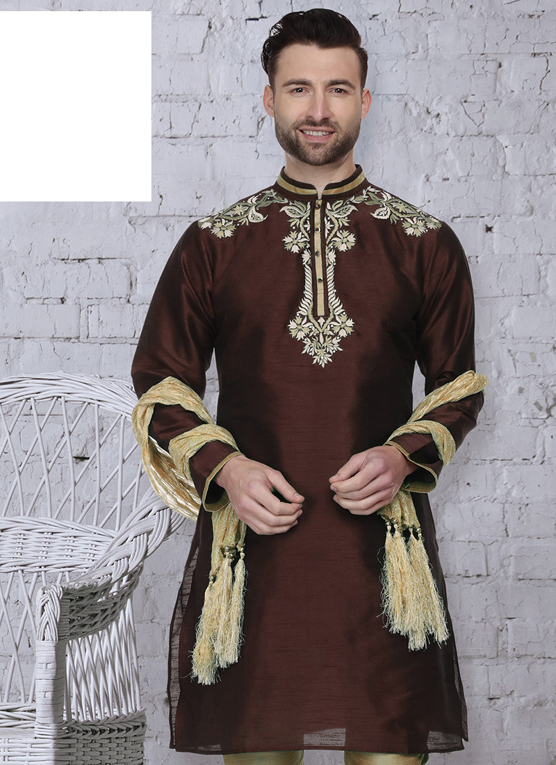 Buy Online Brown Color Kurta 153280