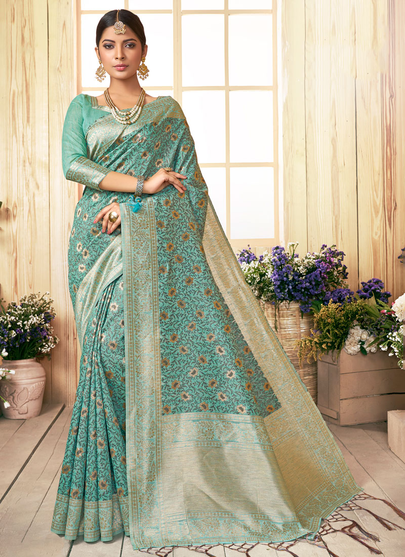 Buy Cotton Weaving Classic Saree in Blue Online : 149305