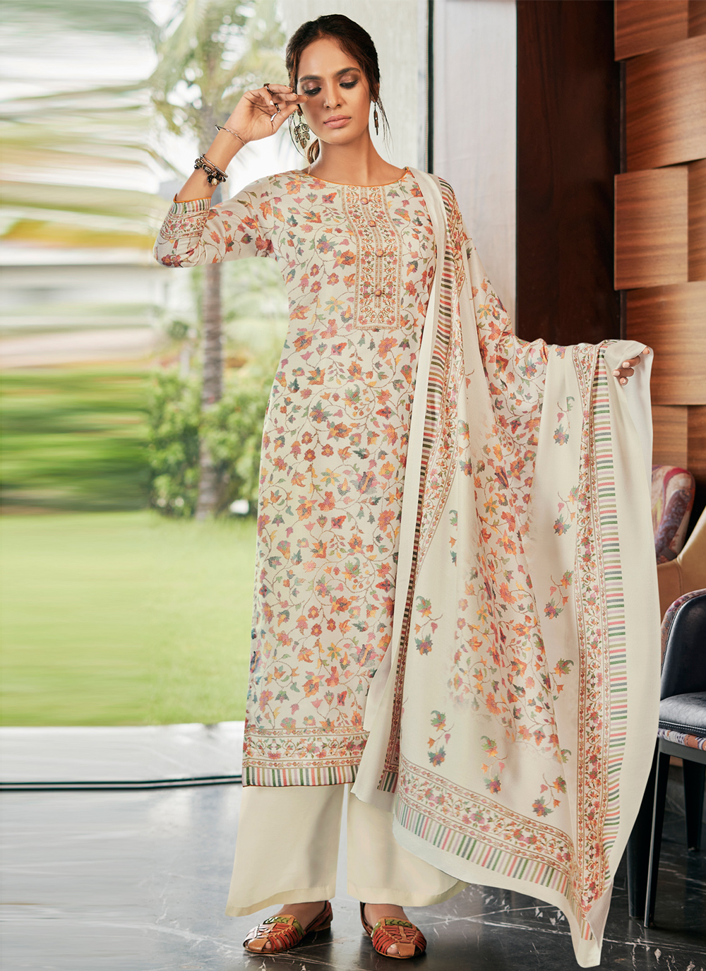 Buy Cream Salwar Kameez  Online Indian Wedding Cream Salwar Kameez