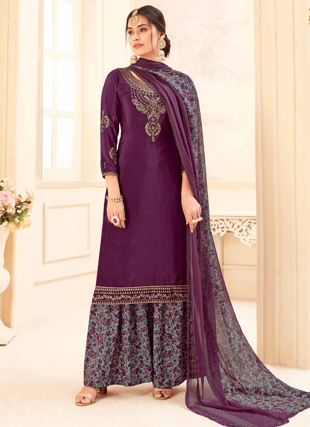 Buy Crepe Silk Salwar Suit Online : 158976